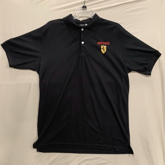Ferrari F1 Team‎ Polo Shirt 2XL Black Scuderia Shell Logo Racing Motorsport Tee - Picture 1 of 14
